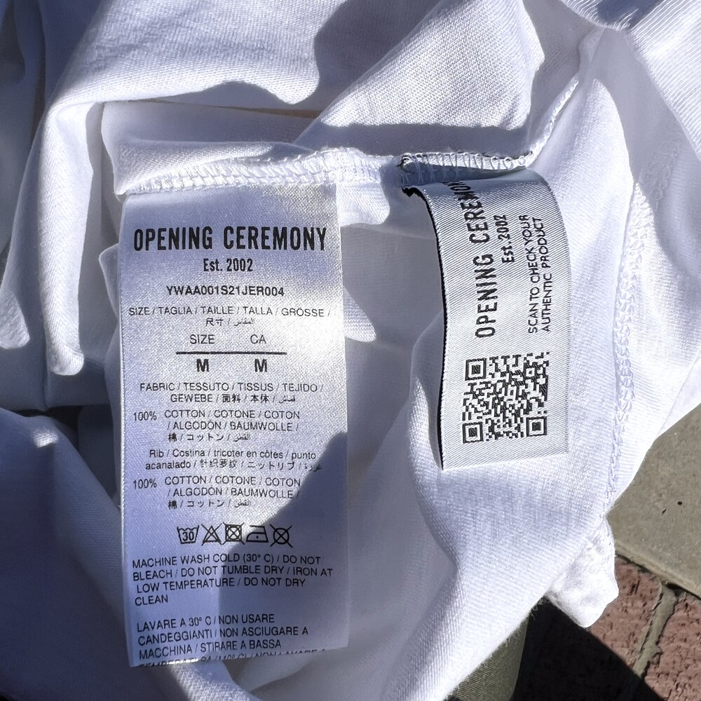 Opening Ceremony Cowboy Print Tee White Graphic Shirt Womens Medium fits S NWT - Picture 6 of 8